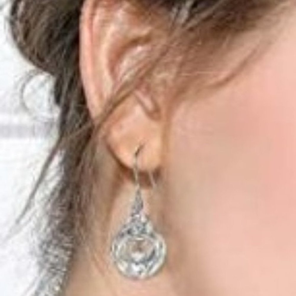 New 925 Silver Filled Small Claddagh Drop Earrings - Picture 2 of 4